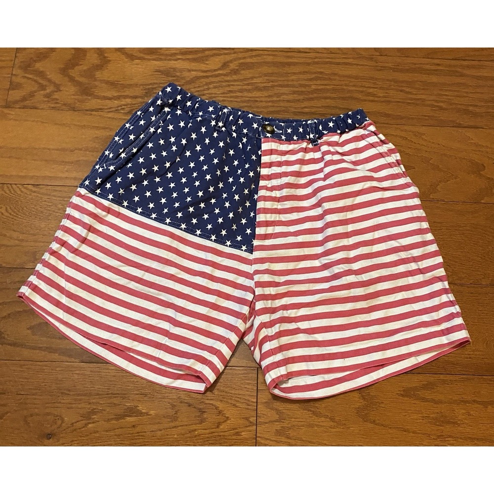 Chubbies Shorts Mens Large American Flag The Mericas USA Twill Red White Blue